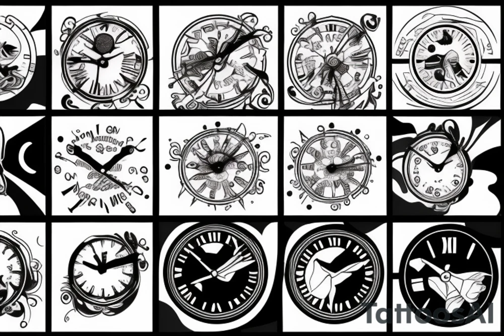 A clock on its death bed tattoo idea