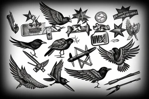 A bird dressed as a WW2 soldier tattoo idea