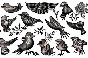 A bird singing tattoo idea