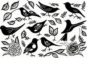 A bird singing tattoo idea