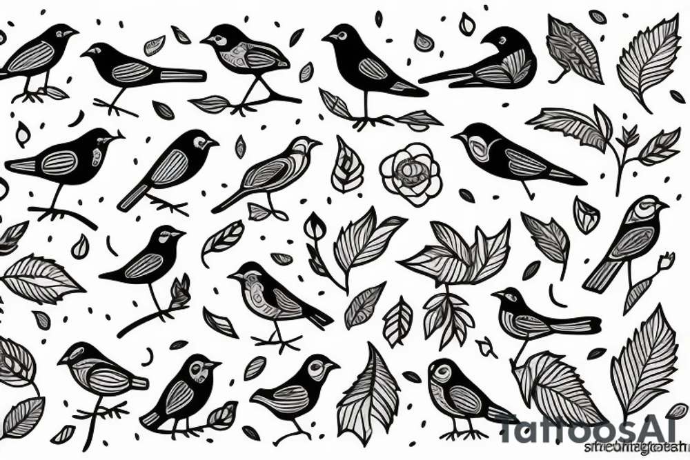 A bird singing tattoo idea