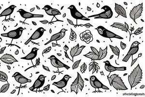 A bird singing tattoo idea
