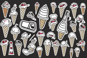 An ice cream cone man holding a gun to its head tattoo idea