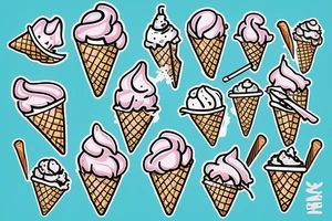 An ice cream cone man holding a gun to its head tattoo idea