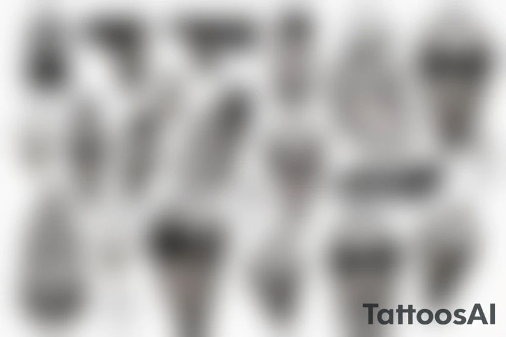 An ice cream cone man holding a gun to its head tattoo idea