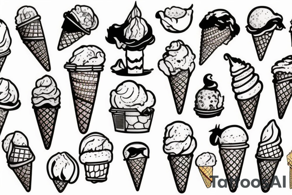 An ice cream cone tattoo idea