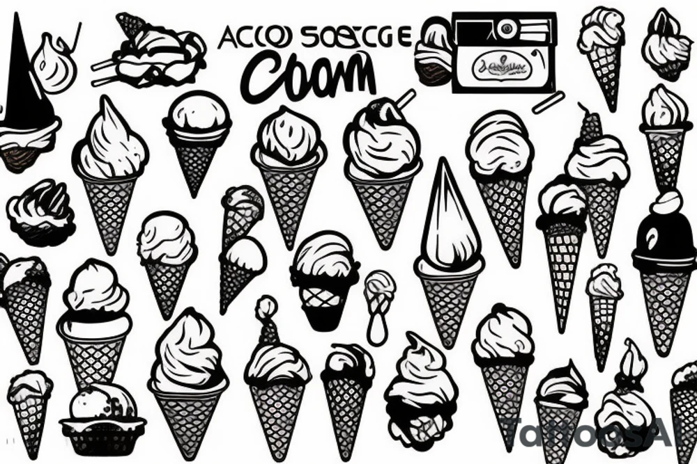 An ice cream cone tattoo idea