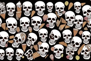 Ice cream skull tattoo idea