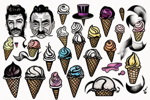 Depressed ice cream tattoo idea