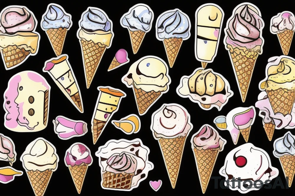 Depressed ice cream tattoo idea