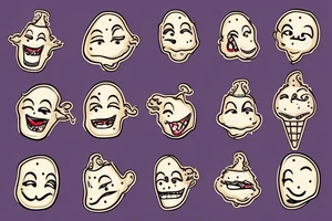 Laughing face ice cream tattoo idea