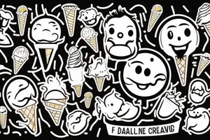 Laughing face ice cream tattoo idea
