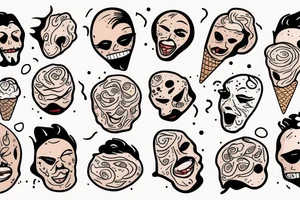 Melting face ice cream tattoo idea