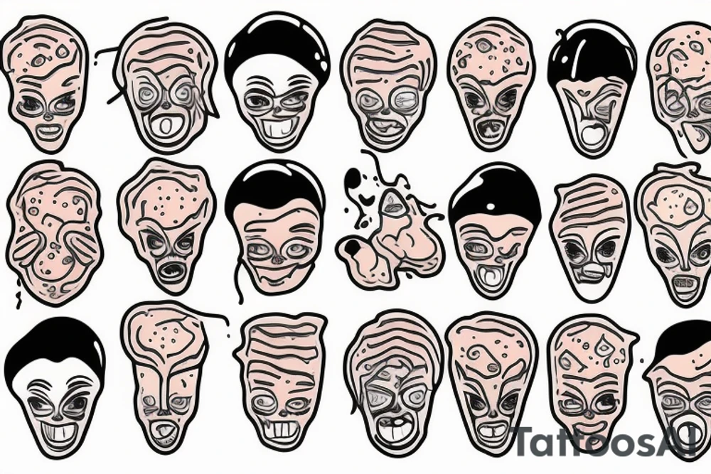 Melting face ice cream tattoo idea