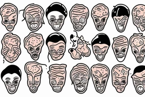 Melting face ice cream tattoo idea