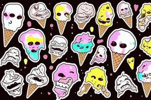 Melting face ice cream tattoo idea