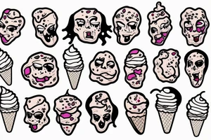 Melting face ice cream tattoo idea