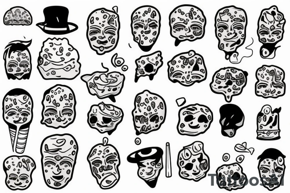 Melting face ice cream tattoo idea