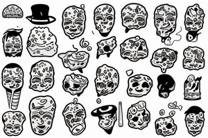 Melting face ice cream tattoo idea
