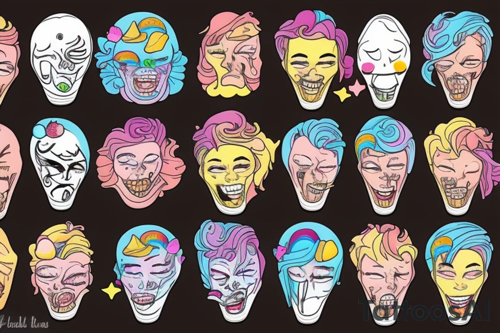 Melting face ice cream tattoo idea