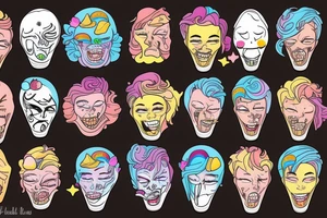 Melting face ice cream tattoo idea