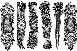 death personified would pierce time with a flaming dagger tattoo idea
