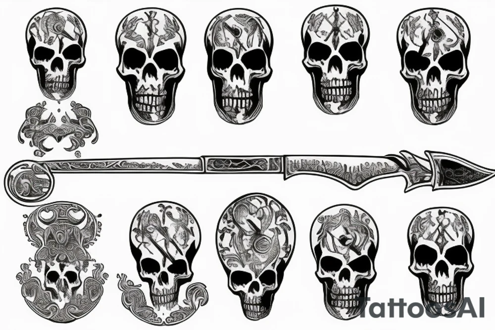 death personified would pierce time with a flaming dagger tattoo idea