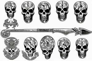 death personified would pierce time with a flaming dagger tattoo idea