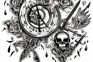 death personified would pierce time with a flaming dagger tattoo idea