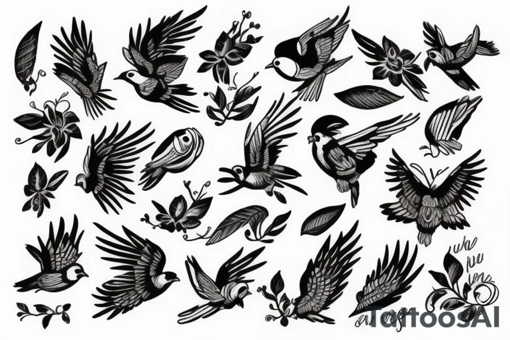 lettre M avec une colombe tattoo idea