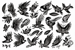 lettre M avec une colombe tattoo idea