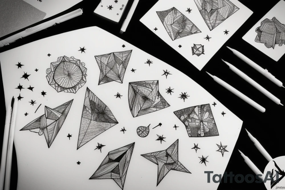 mountains and above them the constellation of Aquarius tattoo idea