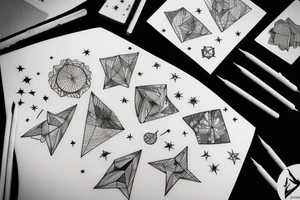 mountains and above them the constellation of Aquarius tattoo idea