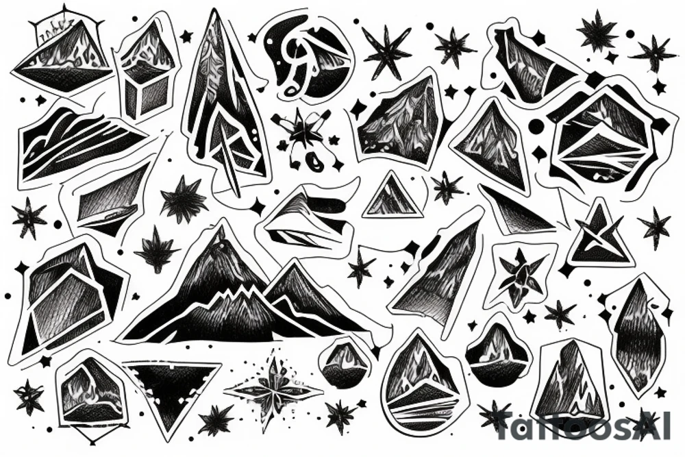 mountains and above them the constellation of Aquarius tattoo idea