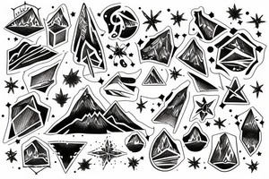 mountains and above them the constellation of Aquarius tattoo idea