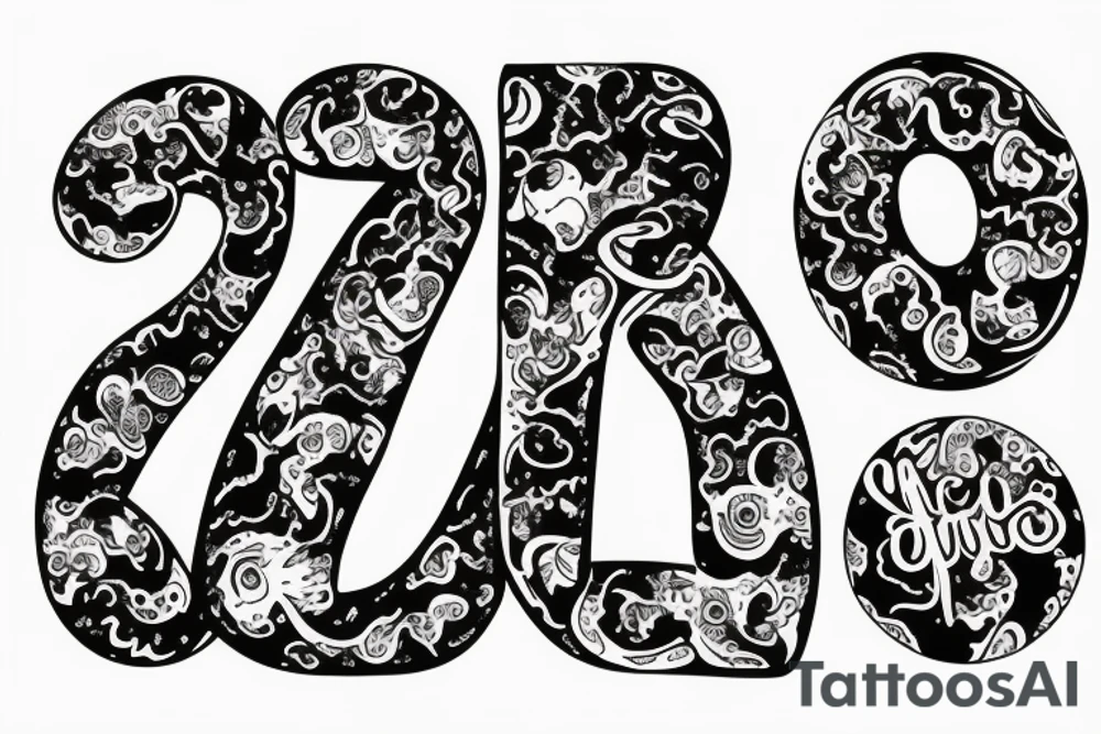 number 2023 tattoo idea