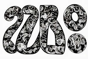 number 2023 tattoo idea