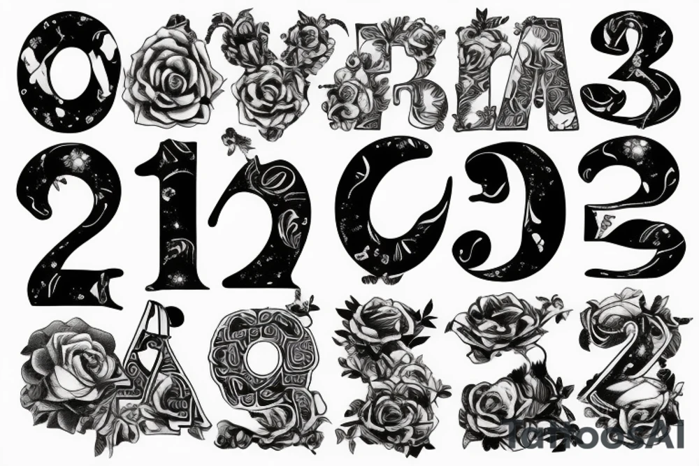 number 2023 tattoo idea