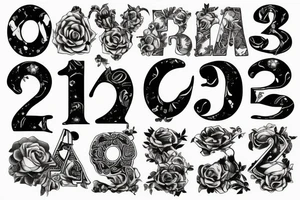 number 2023 tattoo idea