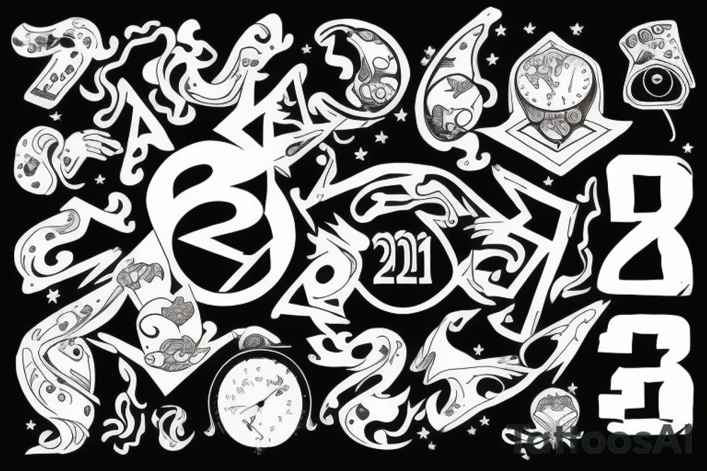 number 2023 tattoo idea