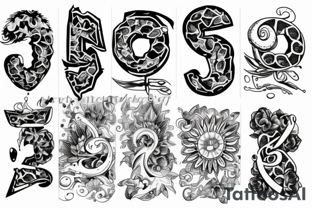 number 2023 tattoo idea