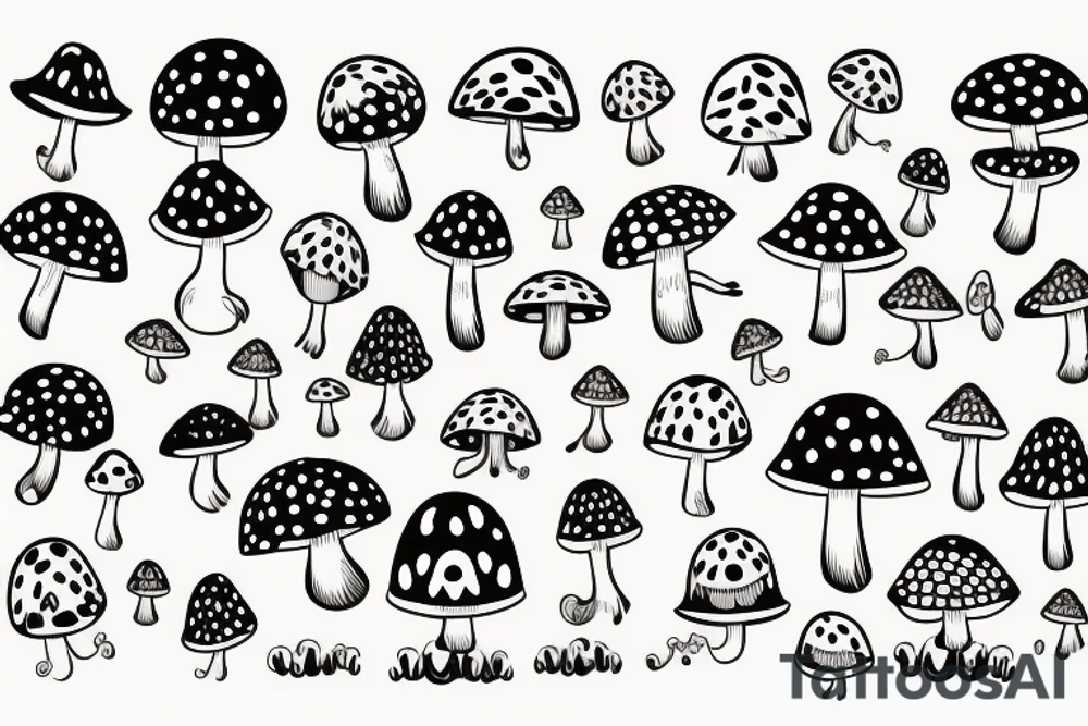 cute faced mushroom winking tattoo idea