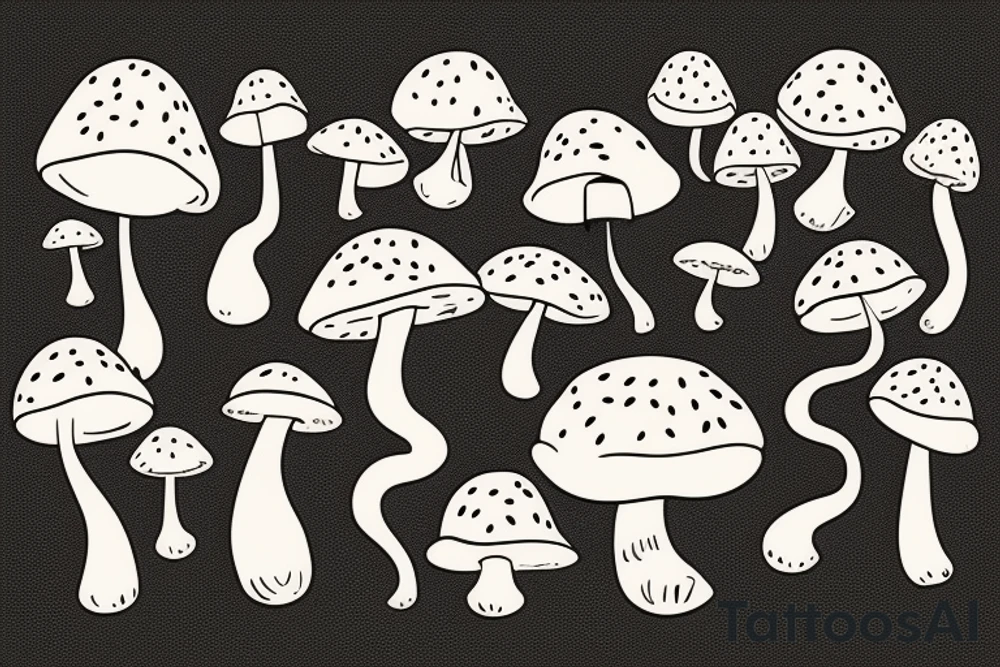 cute fat mushroom with arms tattoo idea