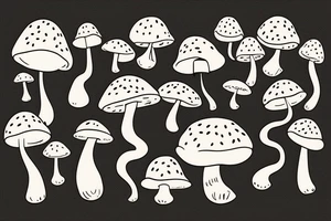 cute fat mushroom with arms tattoo idea