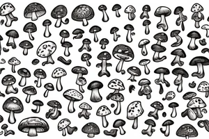 mushroom man with arms tattoo idea