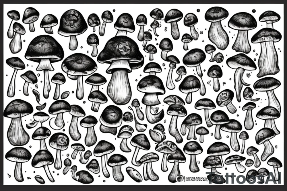 mushroom man tattoo idea