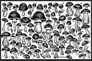mushroom man tattoo idea