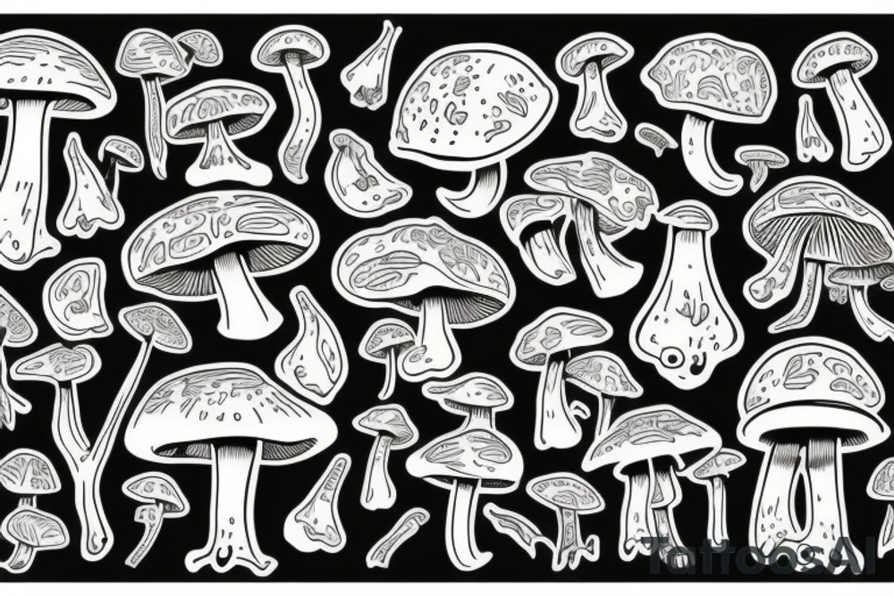 mushroom man tattoo idea