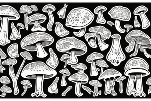 mushroom man tattoo idea