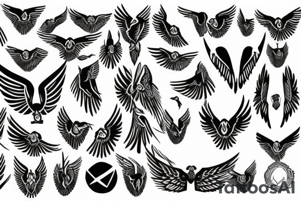 Loon spreading wings tattoo idea
